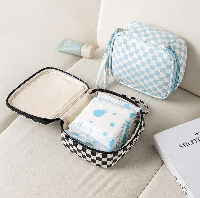 Checkered Makeup Bag