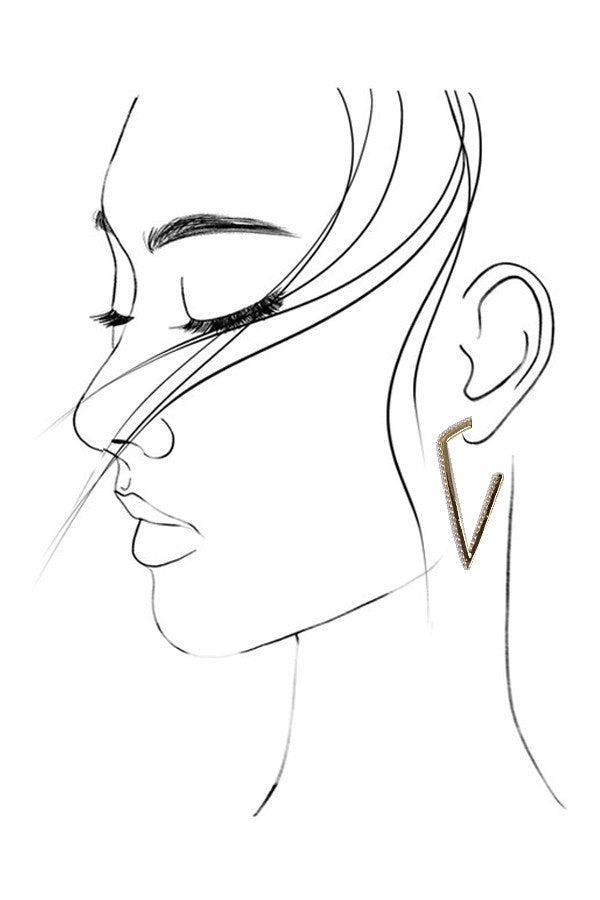 Pearl Triangle Hoop Earrings