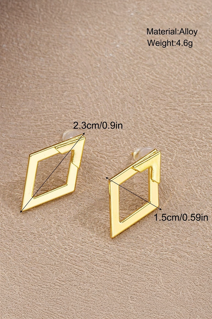 Rhombus Drop Stud Earrings