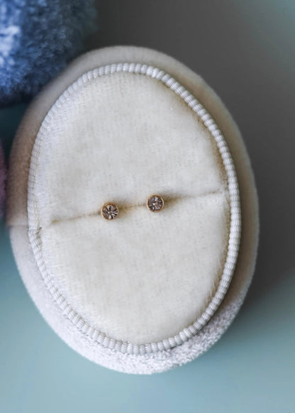 Mini Crystal Flat Back Stud Earrings