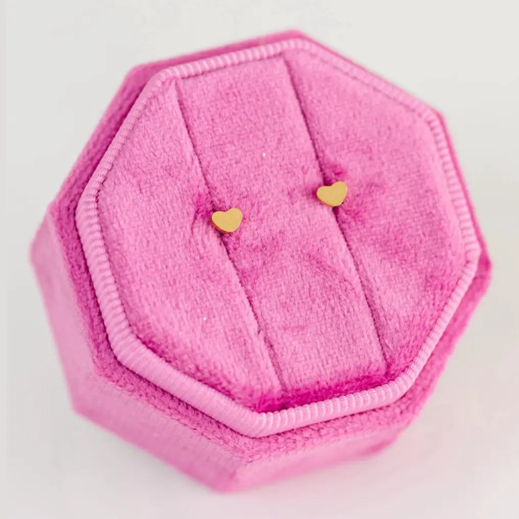 Mini Heart Flat Back Stud Earrings