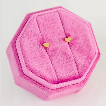 Mini Heart Flat Back Stud Earrings