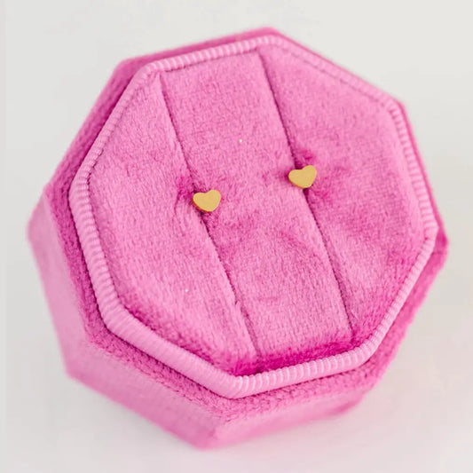 Mini Heart Flat Back Stud Earrings