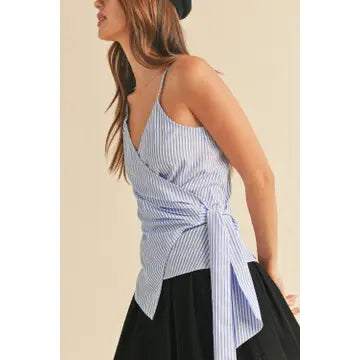 Blue Stripe Wrap Tank