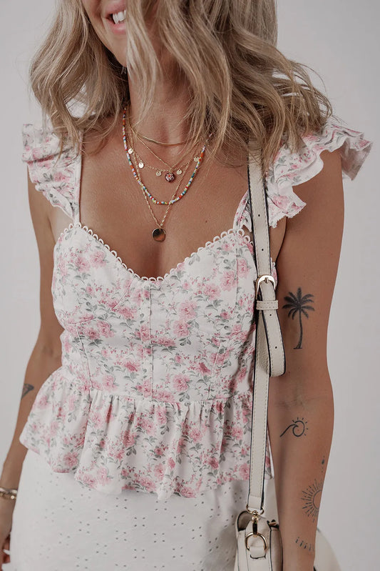 Floral Peplum Tank