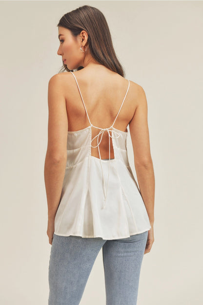 Moonlight Tie-Back Tank – Cream