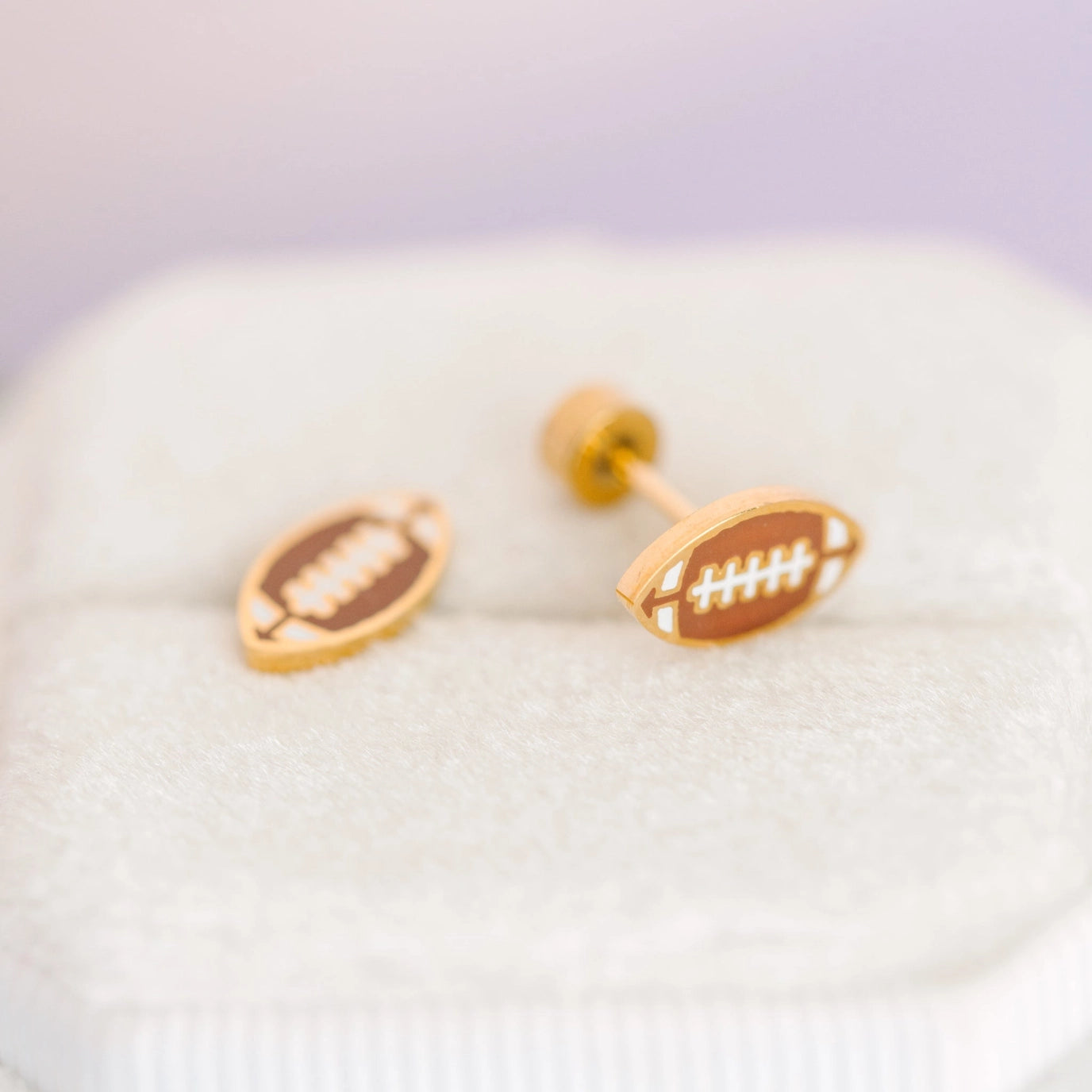 Football Flat Back Stud Earrings