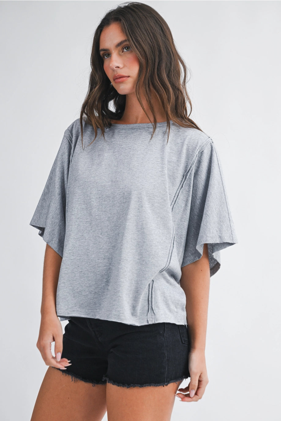 Everyday Ease Dolman Tee – Heather Gray
