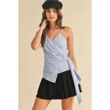 Blue Stripe Wrap Tank
