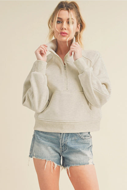 Dove Half Zip Pullover – Oatmeal