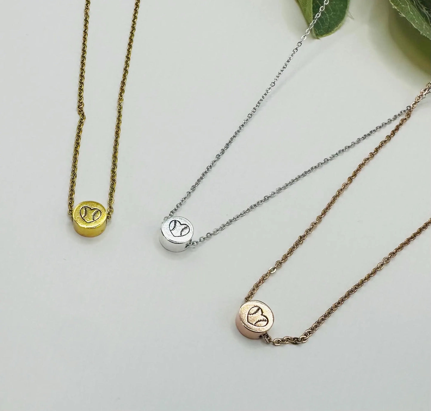 Softball Heart Necklace