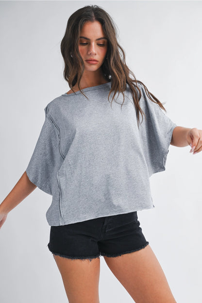 Everyday Ease Dolman Tee – Heather Gray