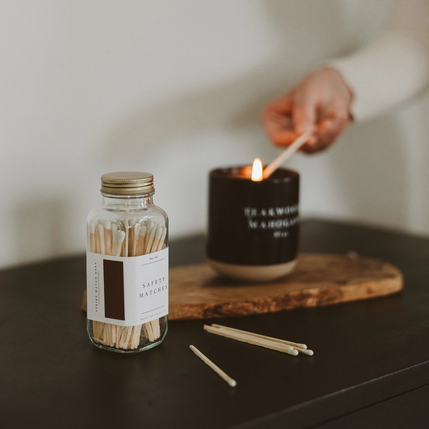 Glass Jar Safety Matches – White Tip