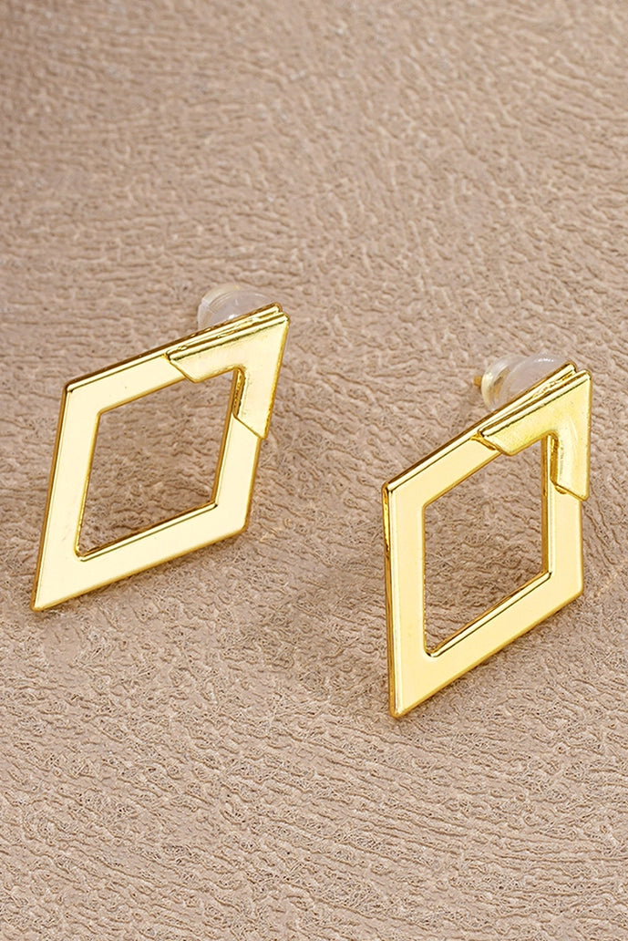 Rhombus Drop Stud Earrings
