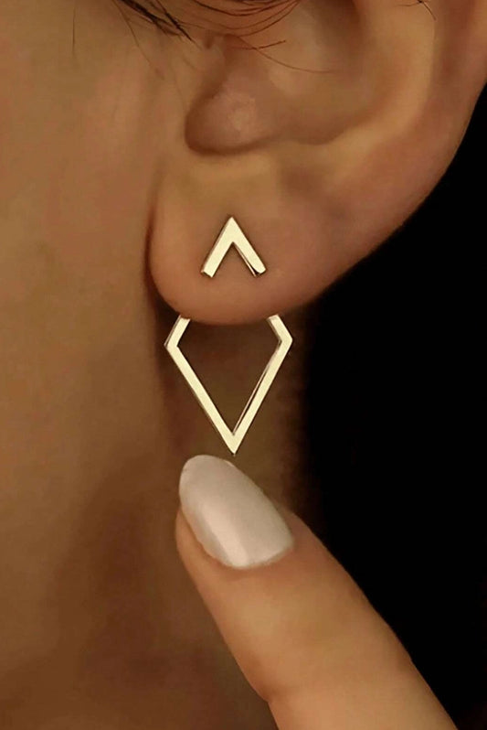 Rhombus Drop Stud Earrings
