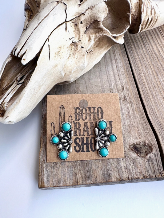 Western Stone Stud Earrings