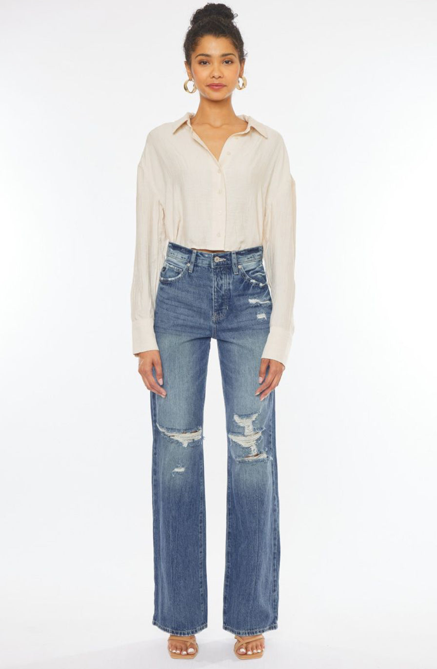 KANCAN - ULTRA HIGH RISE 90’S WIDE LEG FLARE JEANS