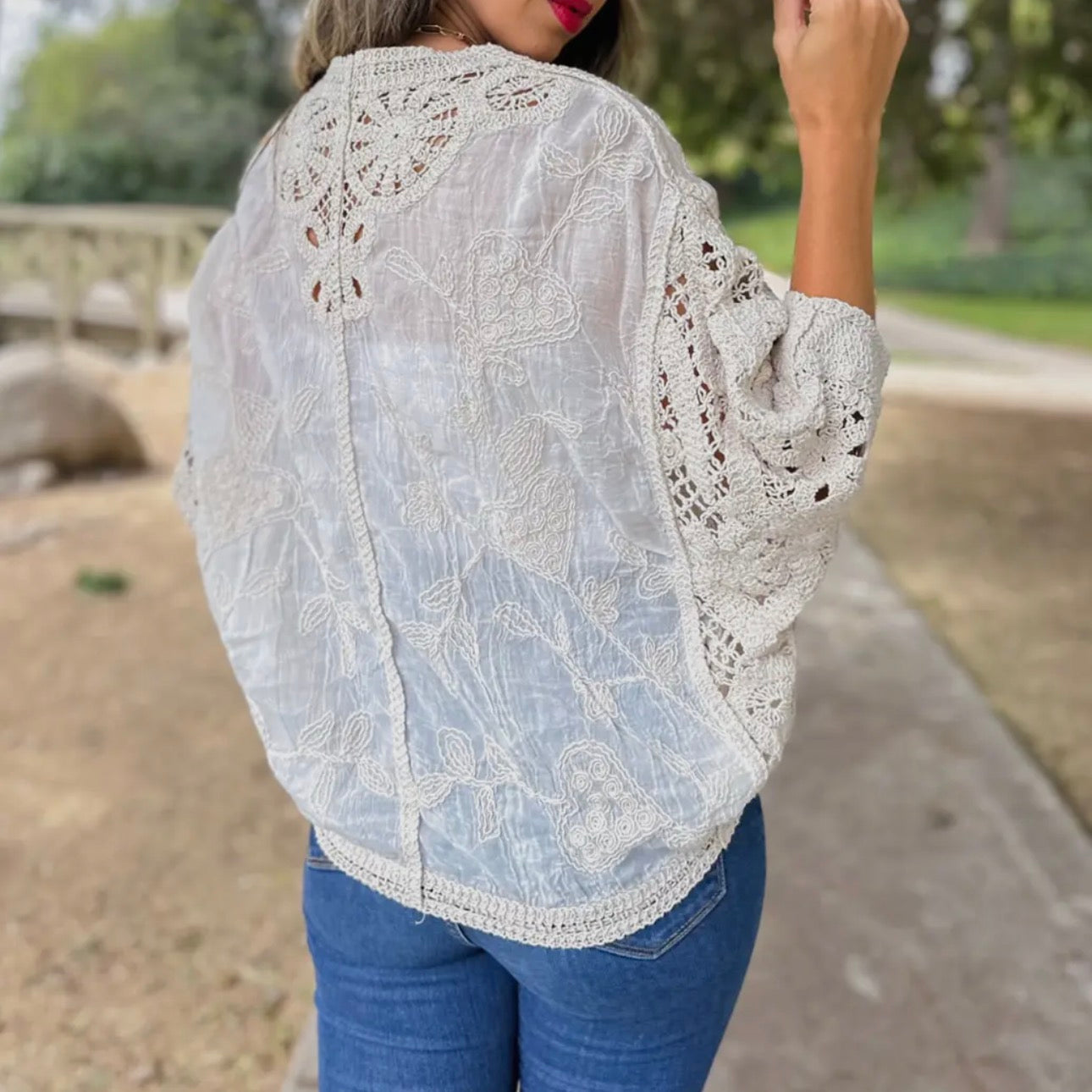 Willow Lace Dolman Cardigan