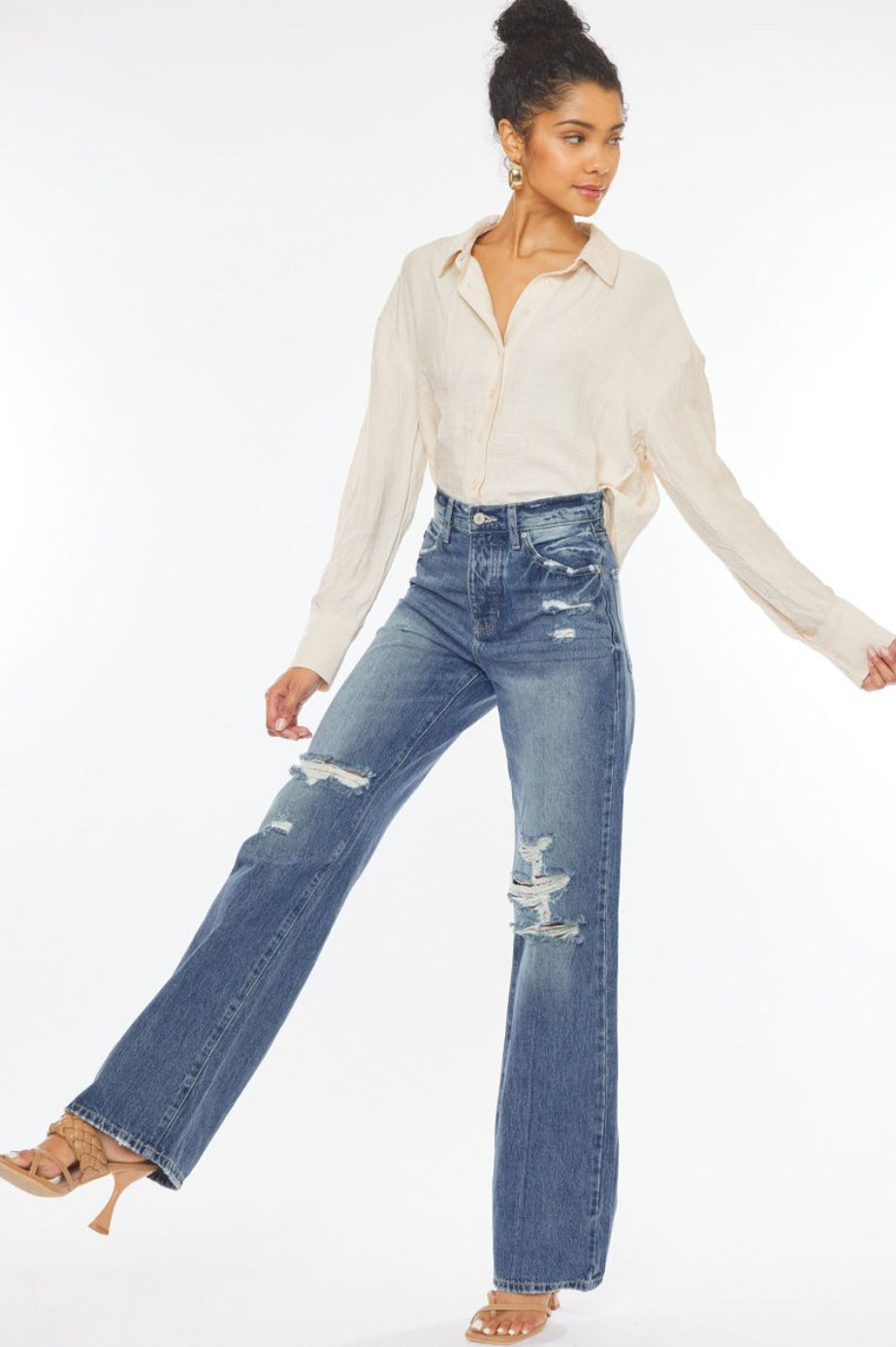 KANCAN - ULTRA HIGH RISE 90’S WIDE LEG FLARE JEANS