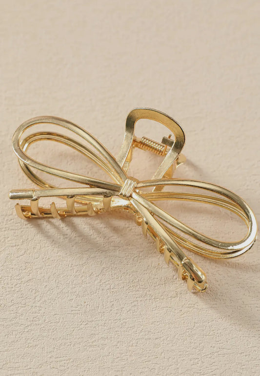 Gold Bowknot Shape Claw Clip