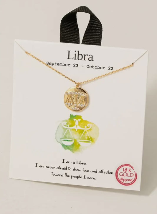 Libra Zodiac Pendant Necklace