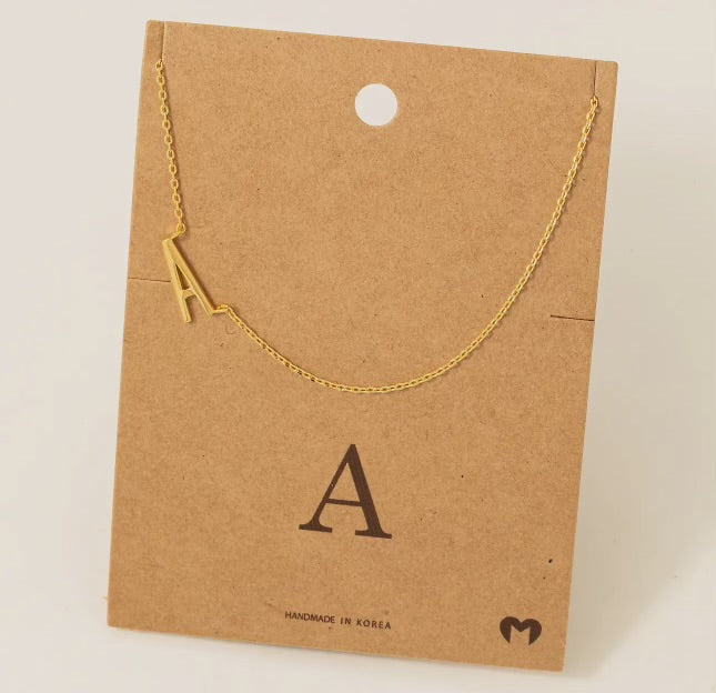 Gold Letter 'A' Pendant Necklace