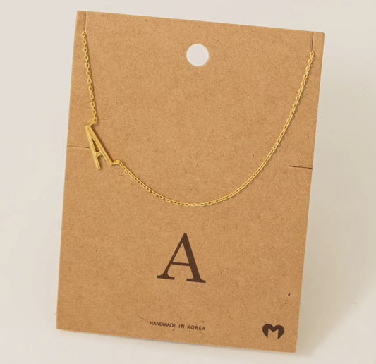 Gold Letter 'A' Pendant Necklace