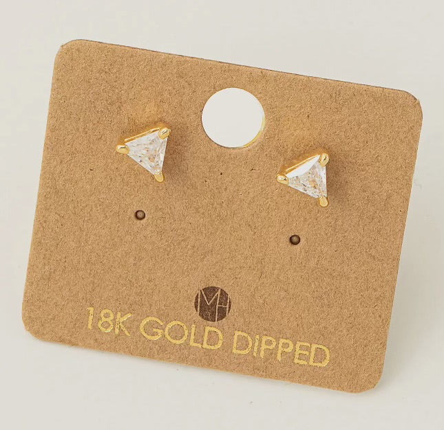 Gold Mini Triangle Stud Earrings