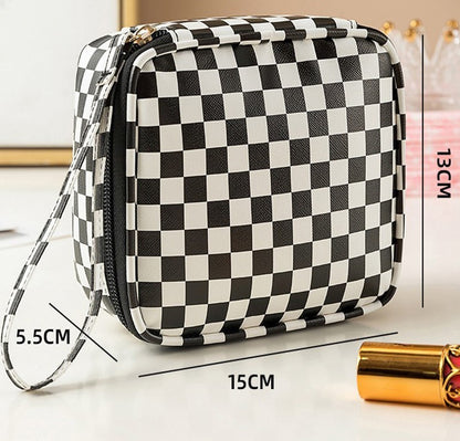 Checkered Makeup Bag