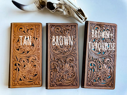 Western Genuine Tooled Leather Bi-Fold Wallet