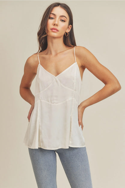 Moonlight Tie-Back Tank – Cream