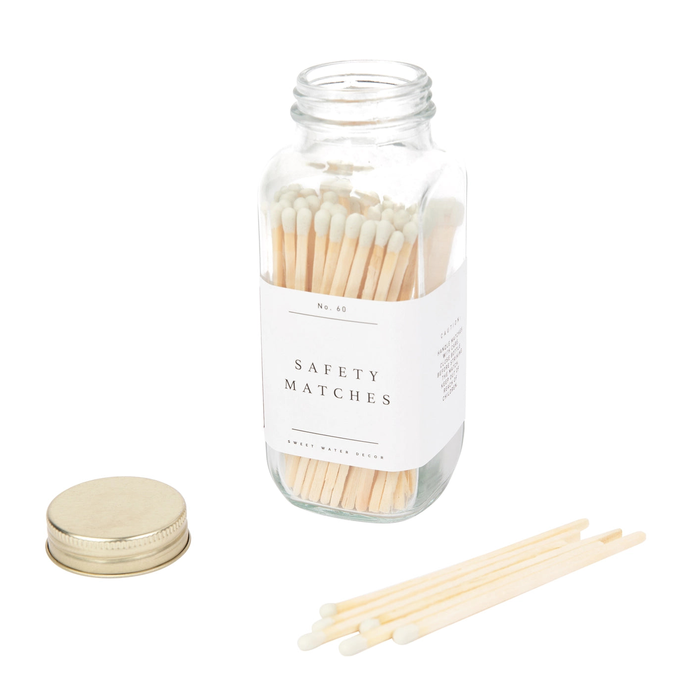 Glass Jar Safety Matches – White Tip