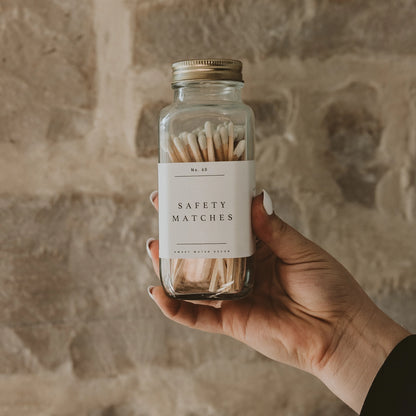 Glass Jar Safety Matches – White Tip