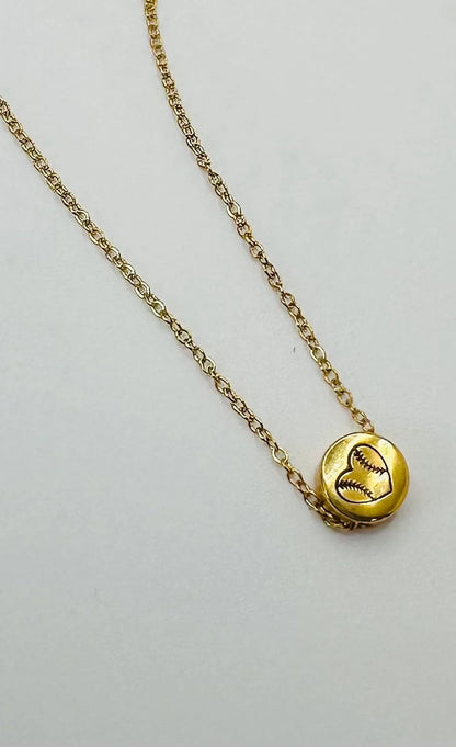 Softball Heart Necklace