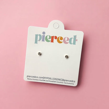 Mini Crystal Flat Back Stud Earrings