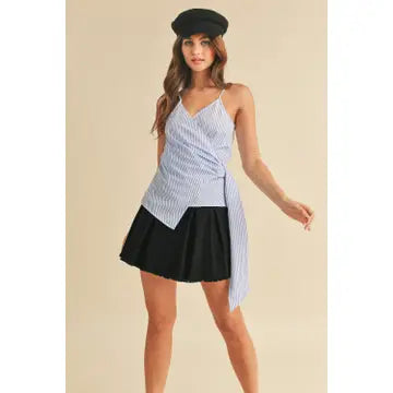 Blue Stripe Wrap Tank