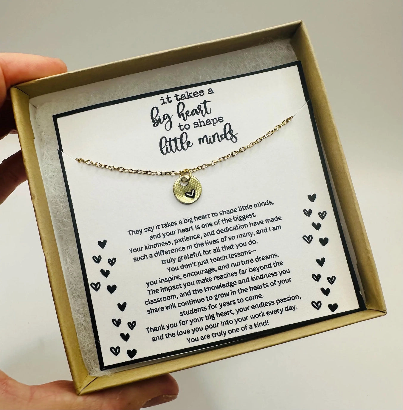 “It Takes a Big Heart” Teacher Necklace